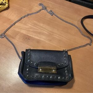 Furla Mini Gold Studded Julia Handbag Crossbody Black Bag